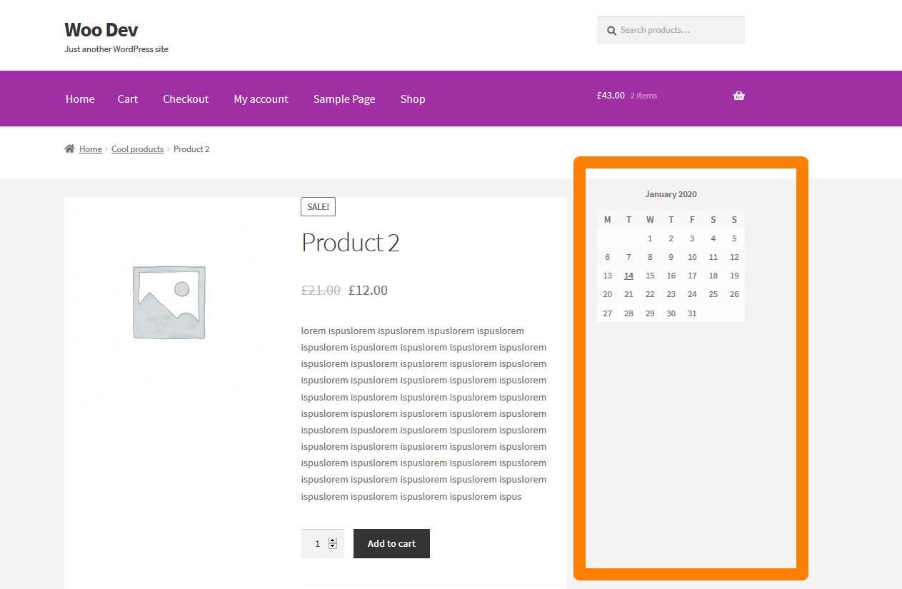 rimuovi la barra laterale dalla pagina del prodotto WooCommerce