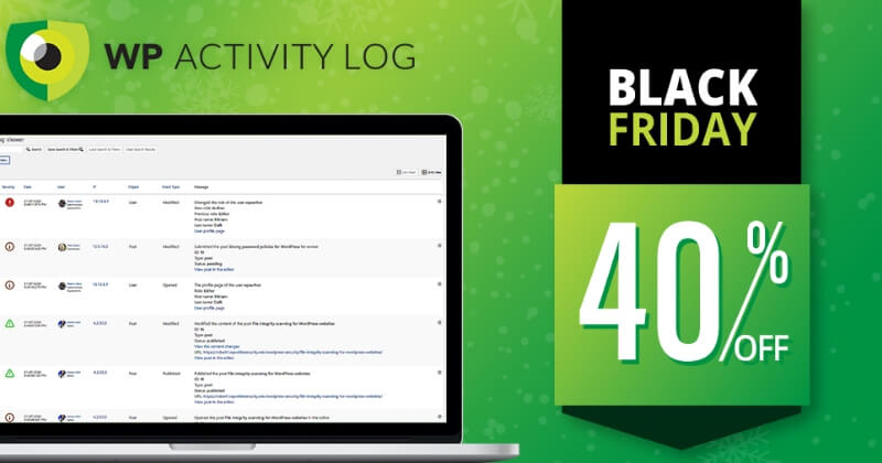 WP 活动日志黑色星期五优惠