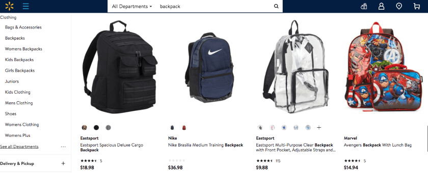 在沃爾瑪市場銷售