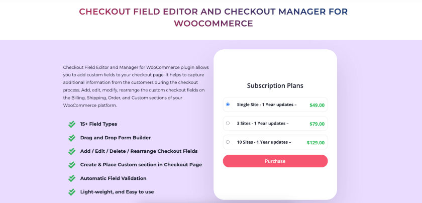 WooCommerce 的結帳字段編輯器和結帳經理