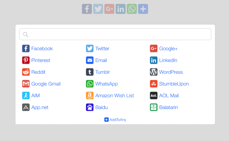 Plugin de médias sociaux AddToAny pour WordPress