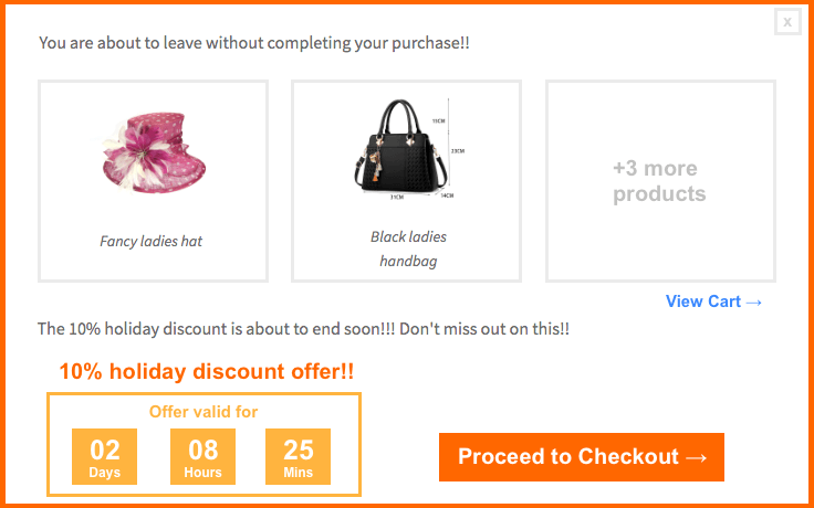 彈出式折扣截止日期