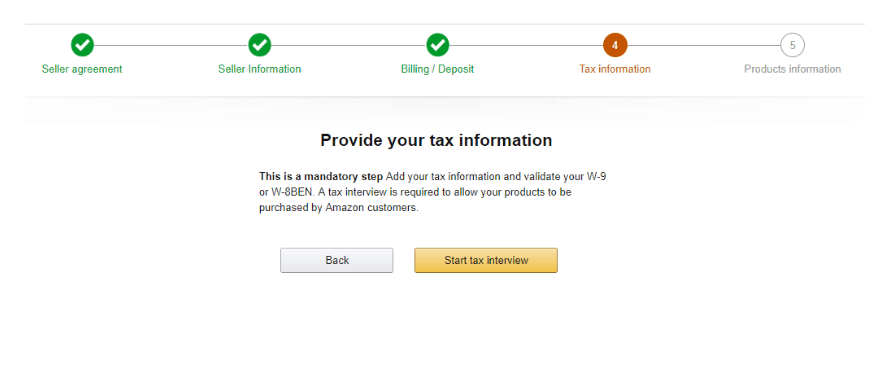 세금 정보 아마존 셀러 센트럴