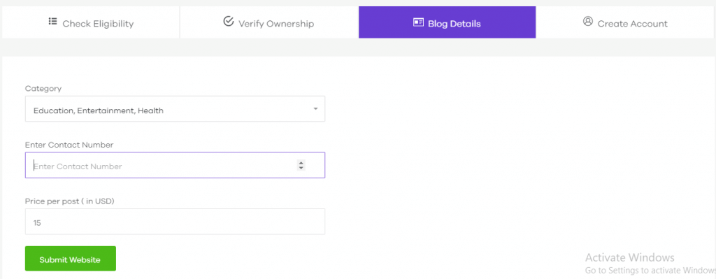 Fügen Sie Ihre Blog-Details hinzu