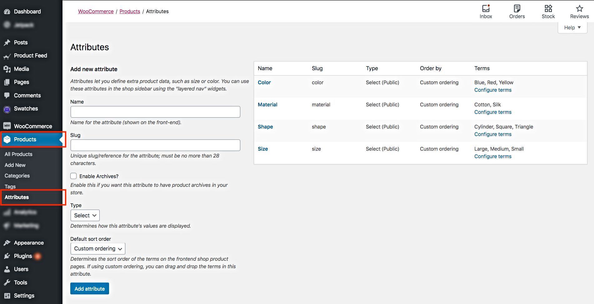 Übersicht über Attribute