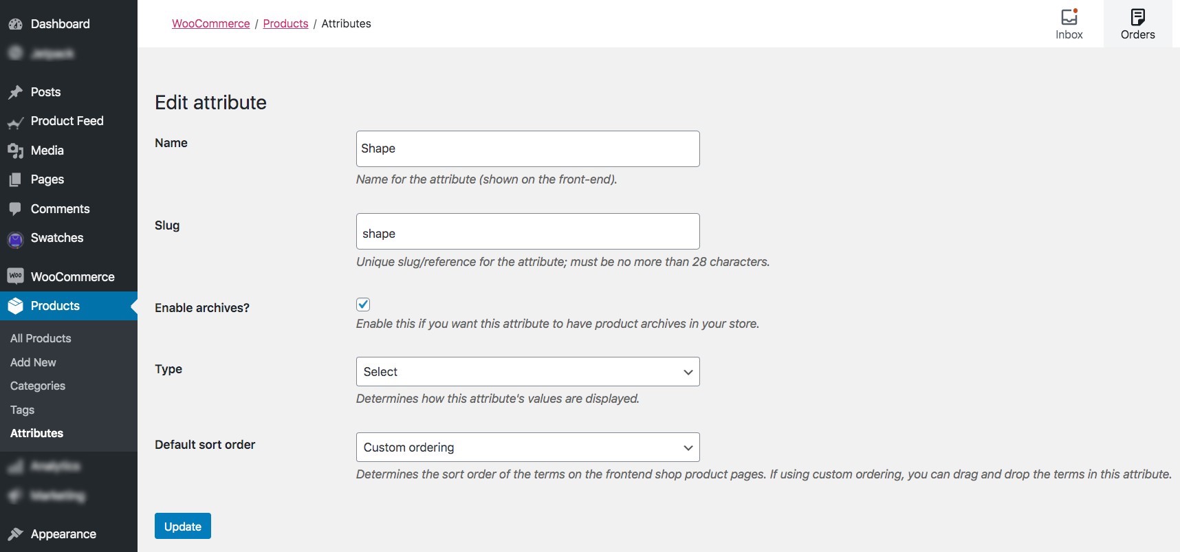 Attribute für Bild bearbeiten