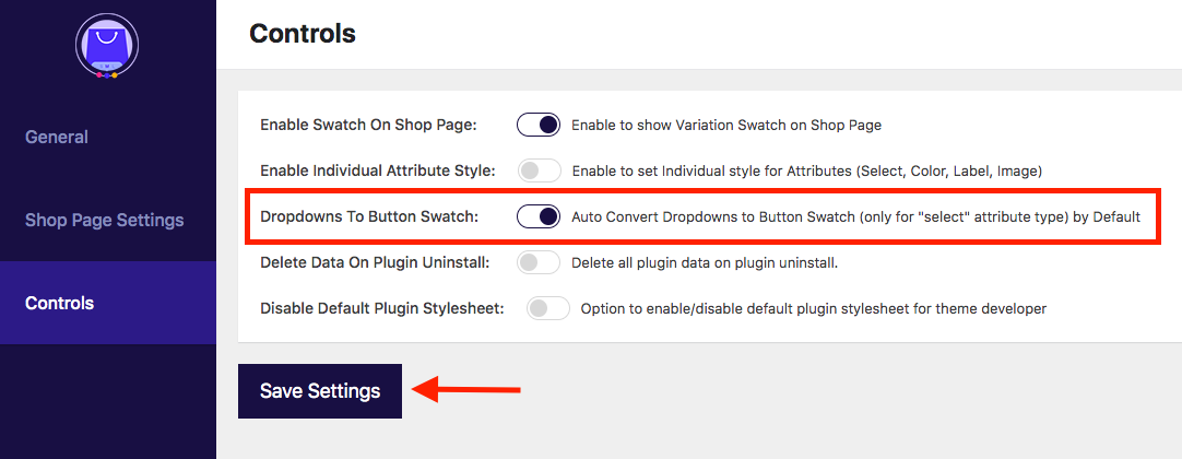 Dropdown zu Schaltflächenmustern