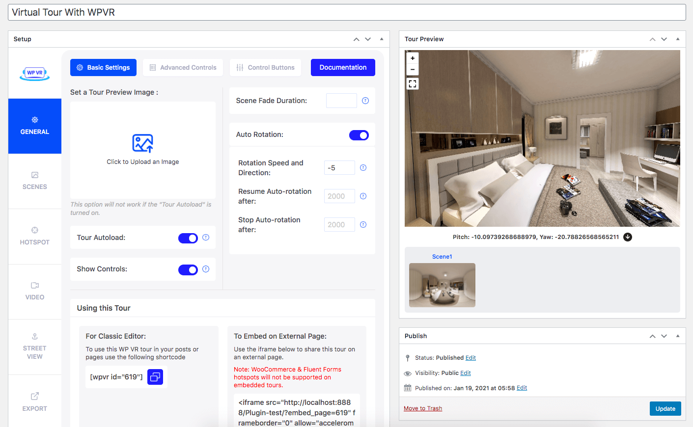WP VR Grundeinstellungen