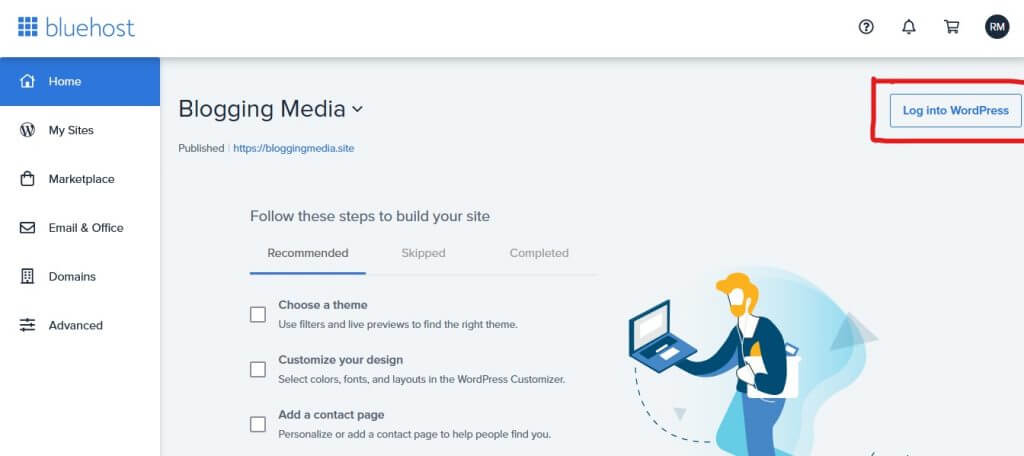 Connectez-vous à WordPress