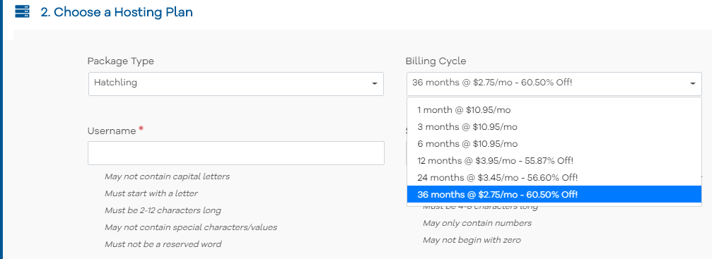 اختر خطة الاستضافة الخاصة بك