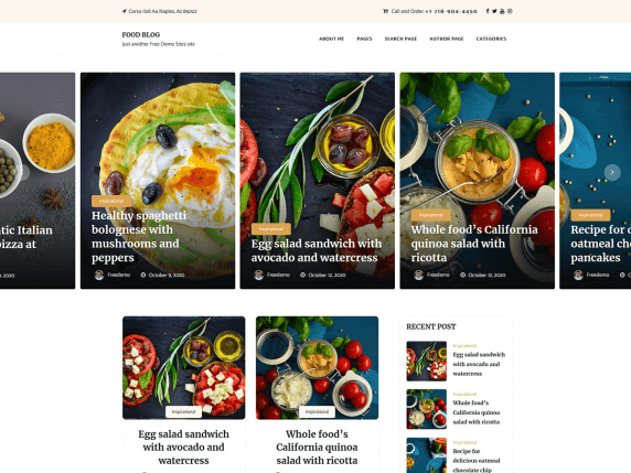 Food Blogger - Tema alimentare WordPress gratuito