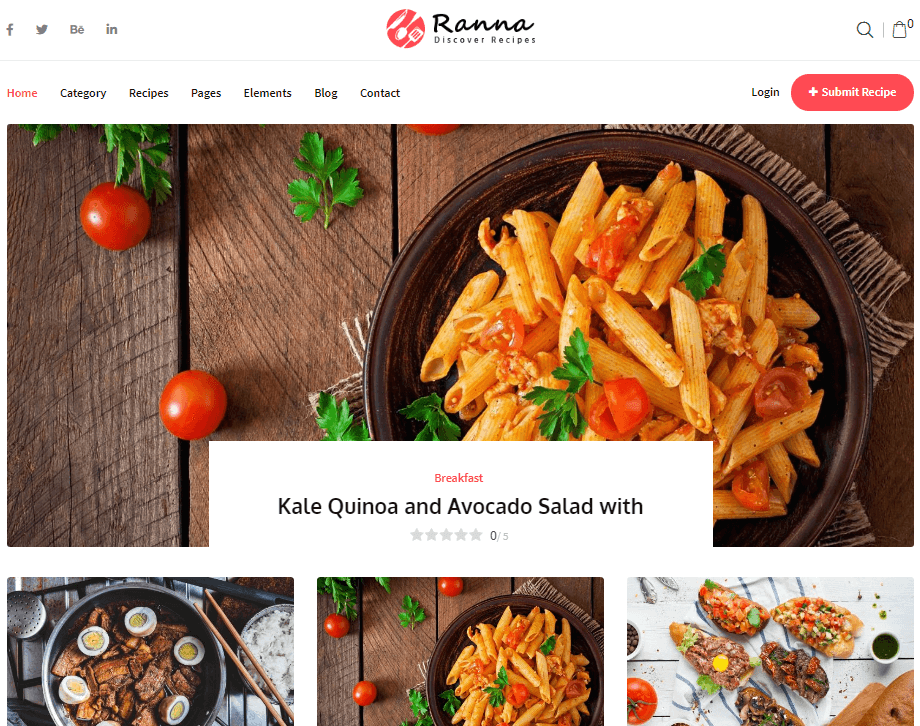 Ranna - Tema WordPress per cibo e ricette