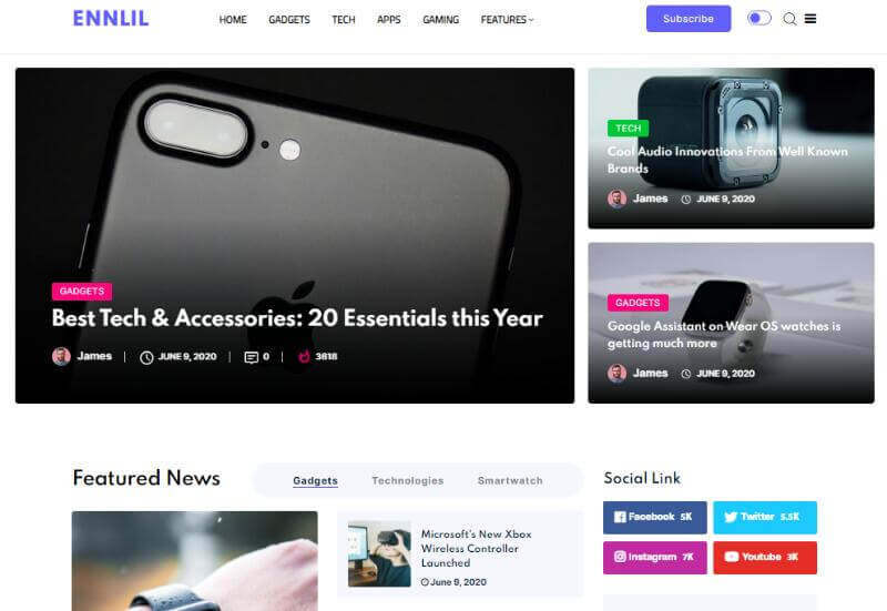 Ennlil-モダンマガジンのWordPressテーマ