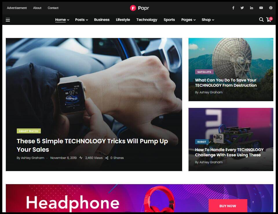 Papr Tech News&Magazineのテーマ