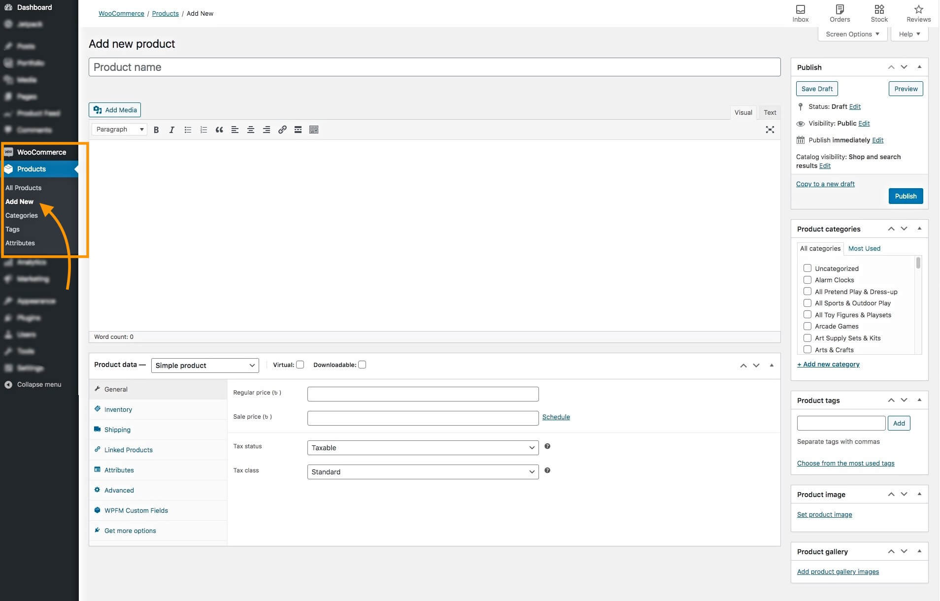 Aggiungi nuovo prodotto