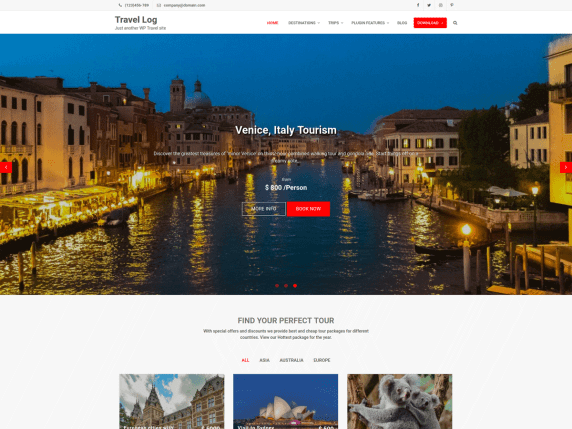 Motyw WordPress z dziennikiem podróży