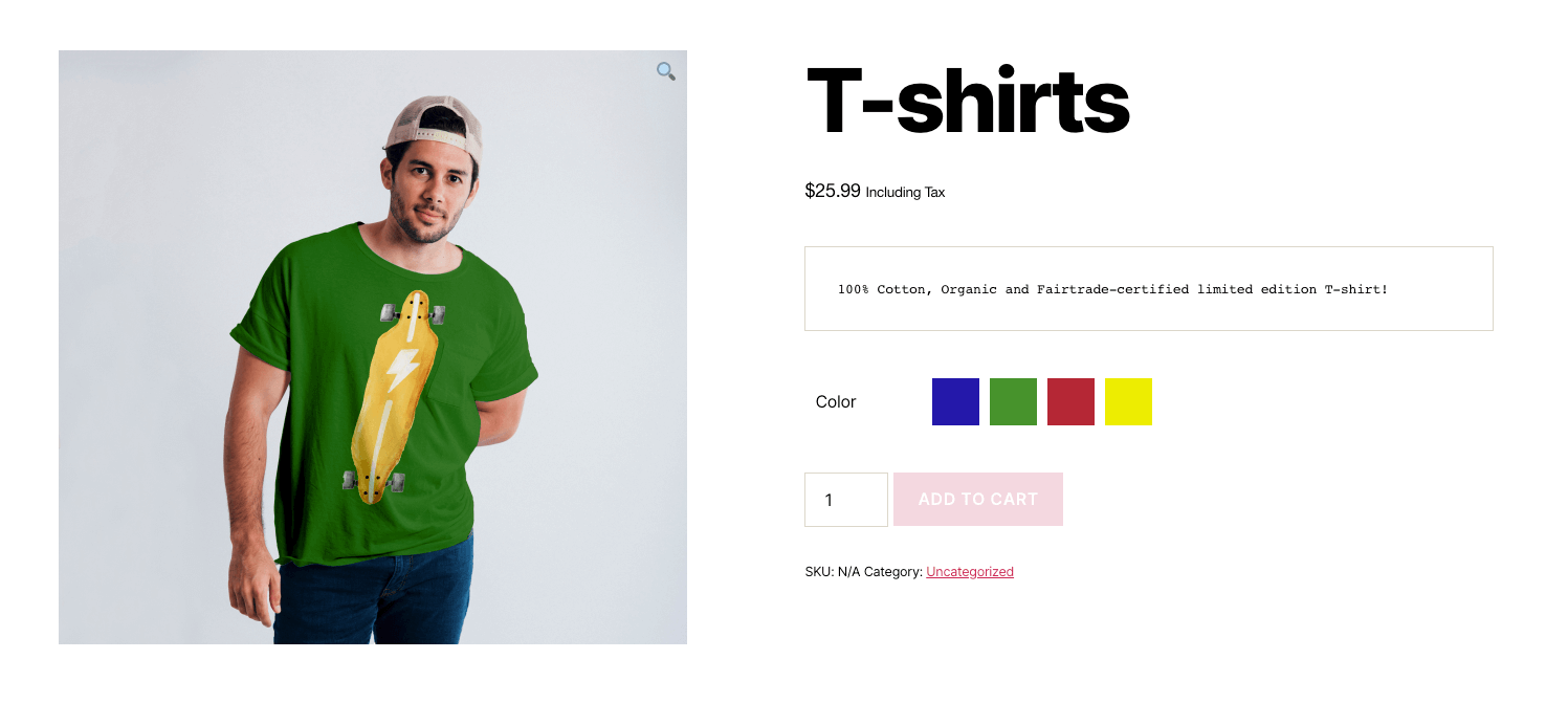 Contoh warna untuk produk dengan varian warna