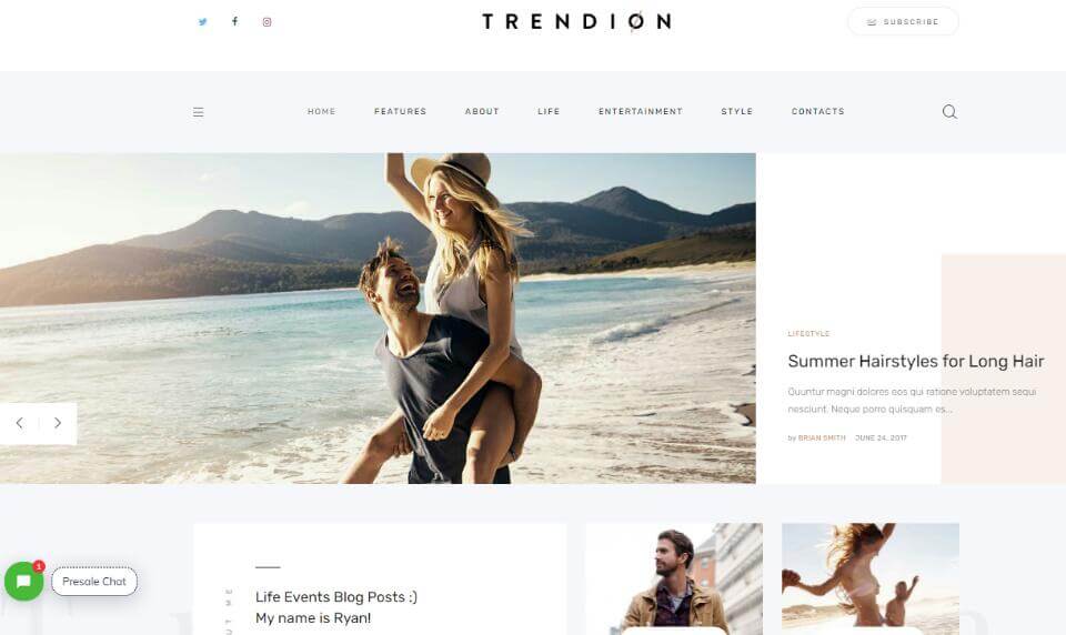 Trendion - Tema WordPress Blog dan Majalah Gaya Hidup Pribadi