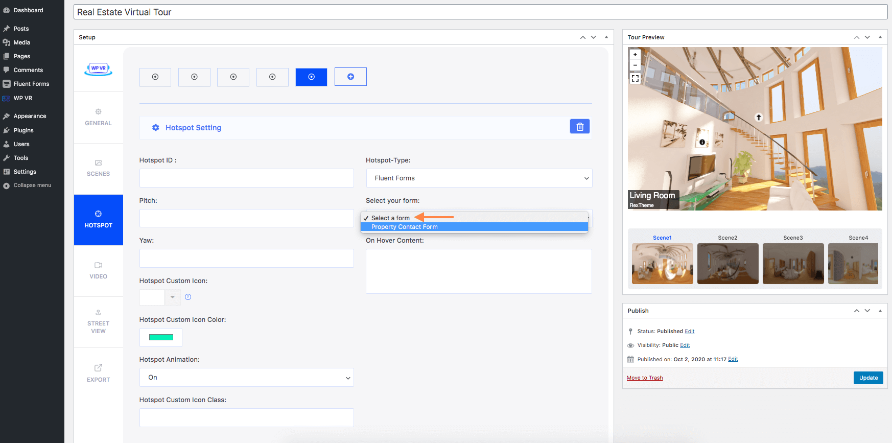 设置联系表 - 虚拟旅游