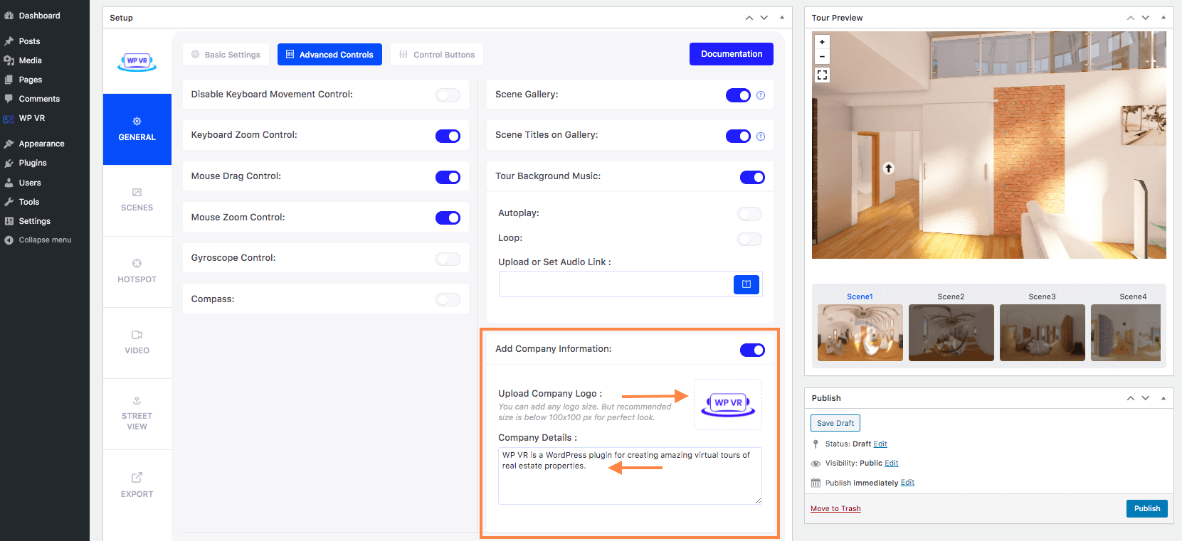 公司标志和描述 - 虚拟旅游