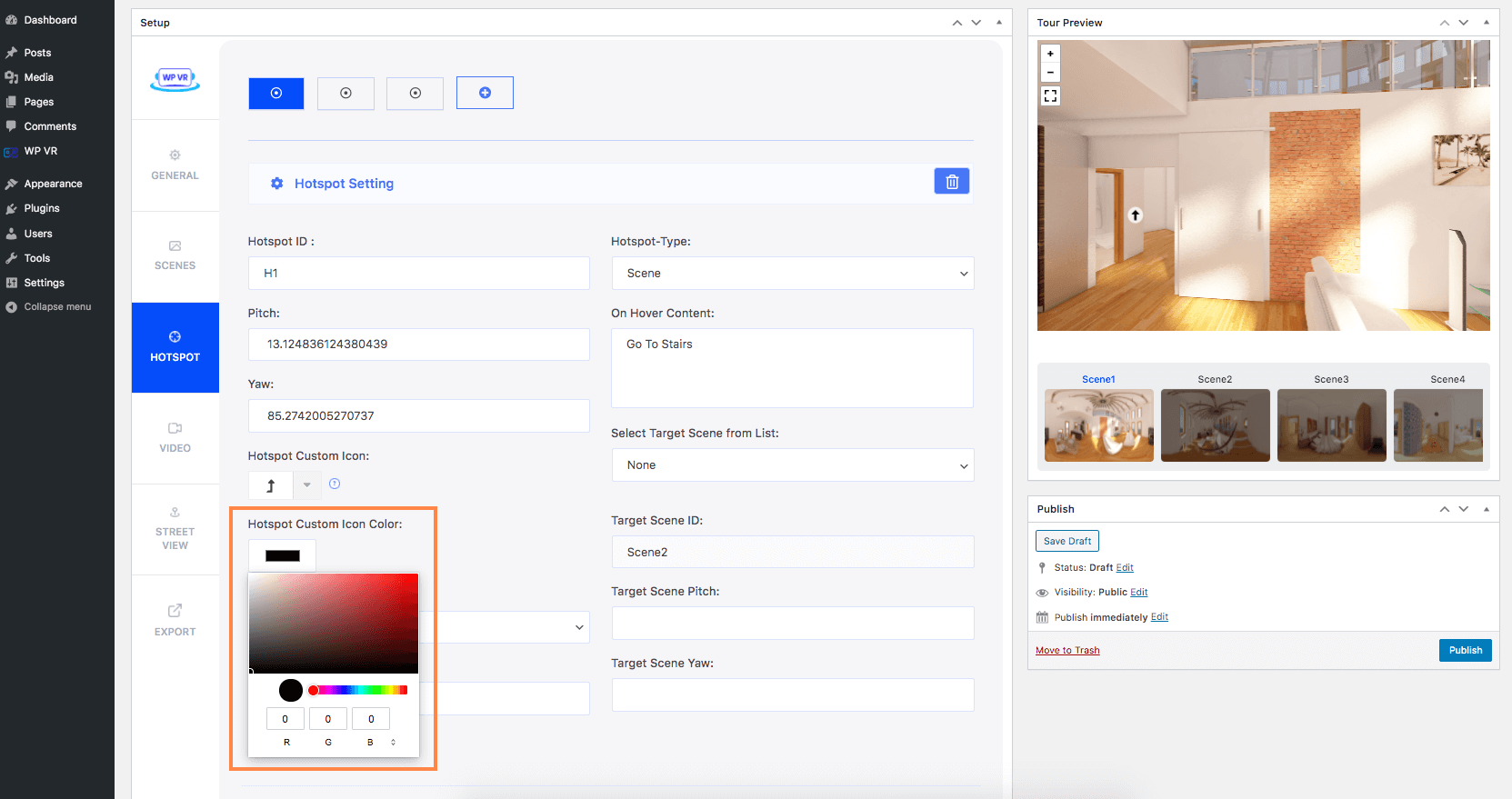 自定义热点颜色 - 虚拟之旅