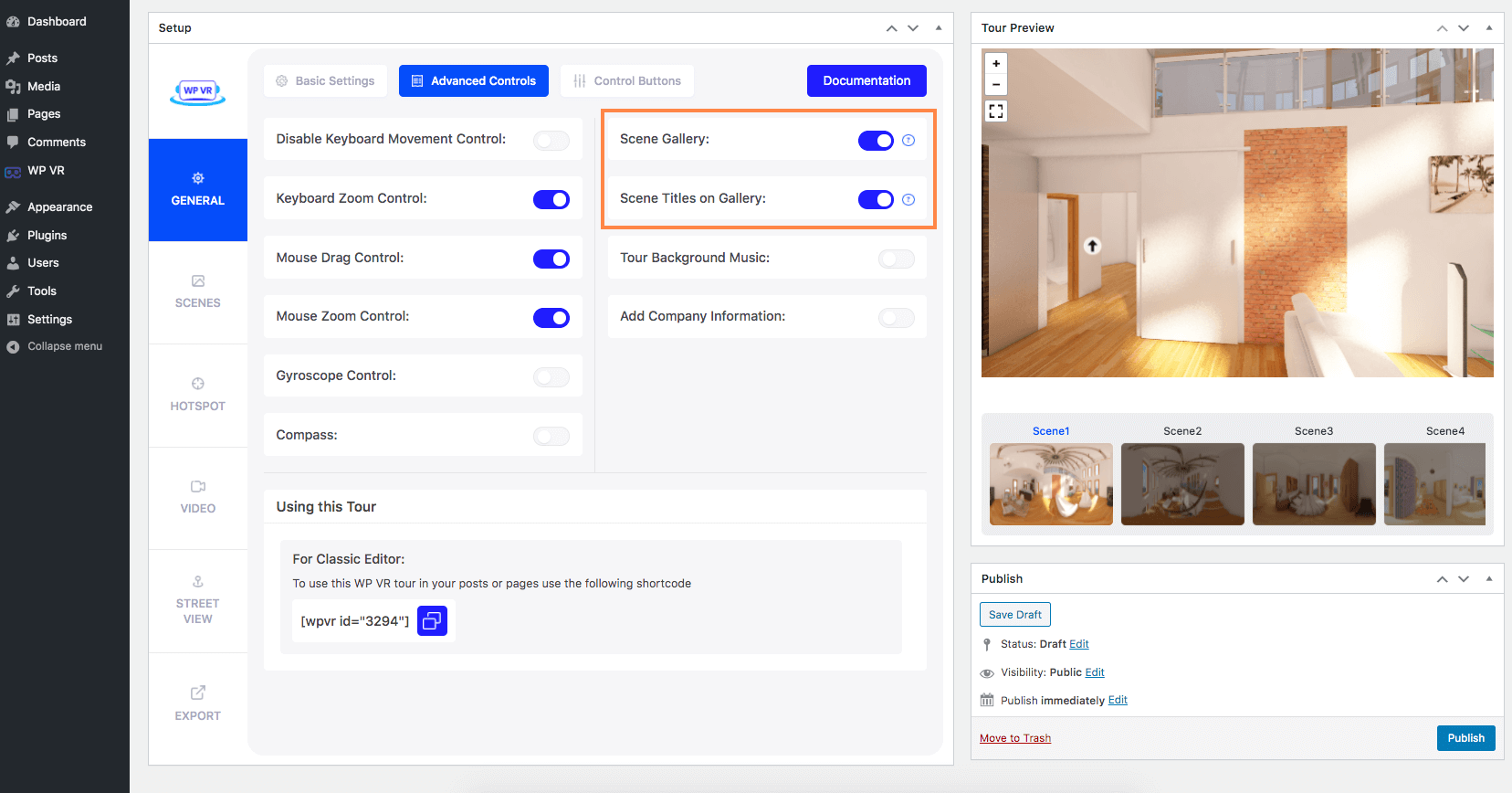 设置场景库和标题