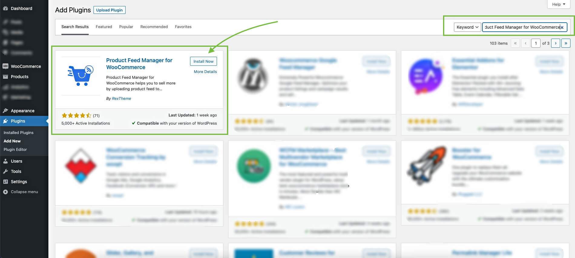 Instal Manajer Umpan Produk untuk WooCommerce