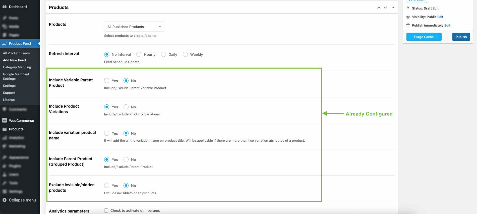 Pengaturan Dasar Dikonfigurasi