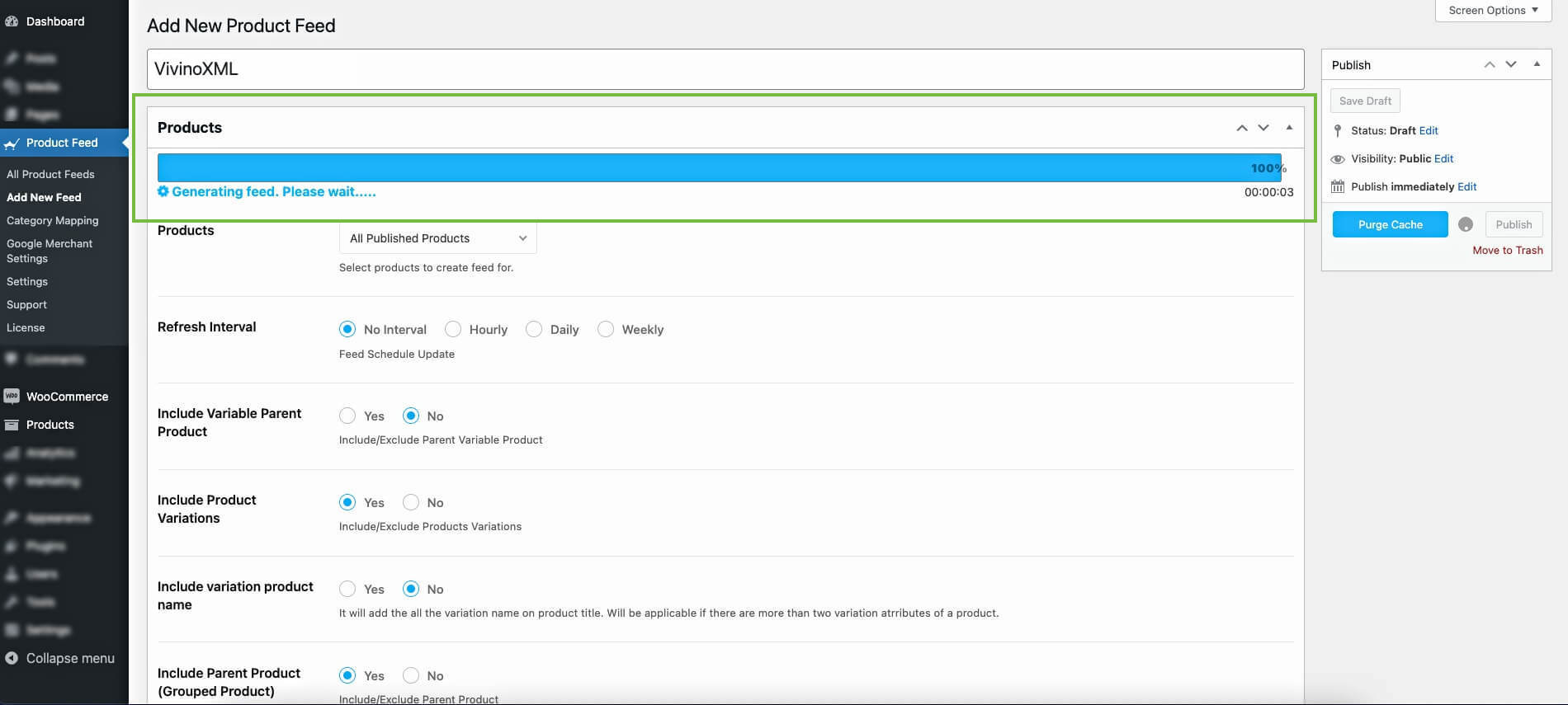 Menghasilkan Umpan untuk Vivino