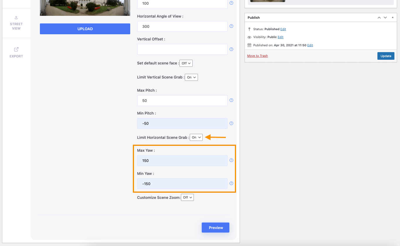 Controlla la cattura della scena orizzontale - iPhone