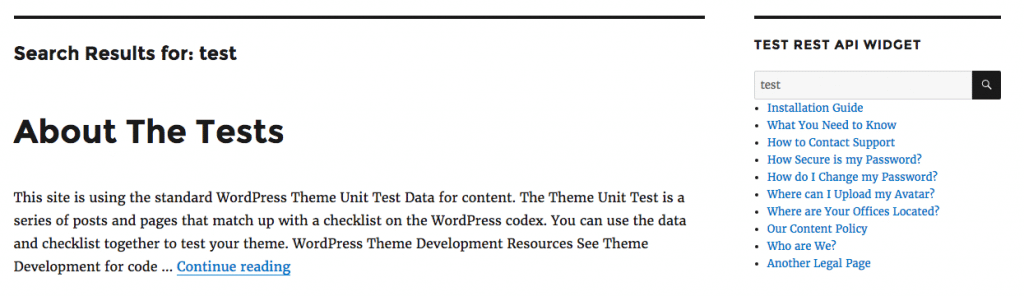 risultati del modello di ricerca