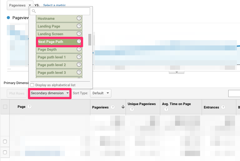 Pfad der nächsten Seite