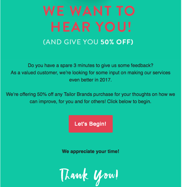 Beispiel für eine benutzerdefinierte Feedback-Umfragevorlage