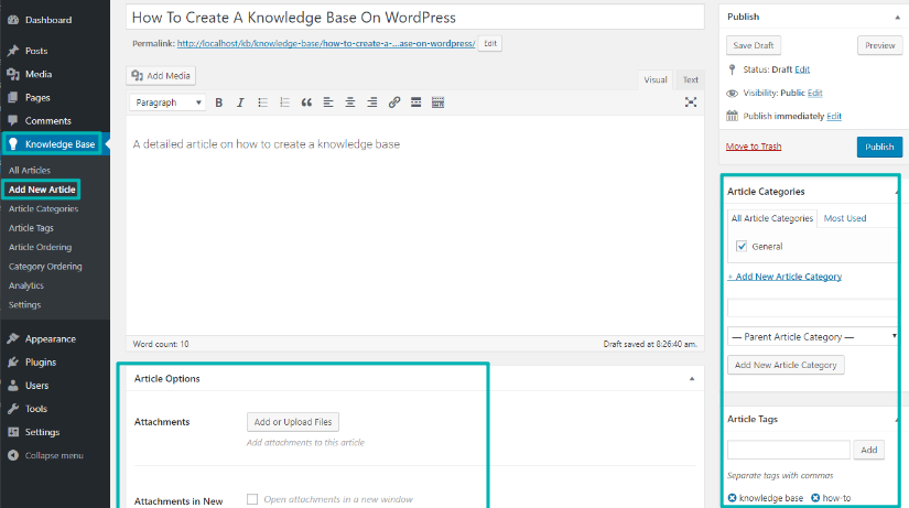 كيفية إنشاء مقالة قاعدة معرفية على WordPress
