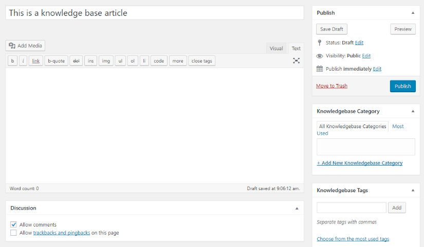 البرنامج المساعد wp Knowledgebase المجاني