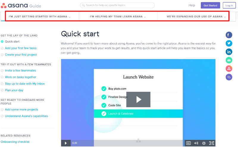 asanaナレッジベース