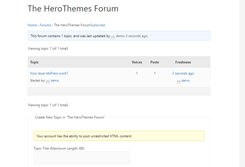 用 bbpress 创建新论坛