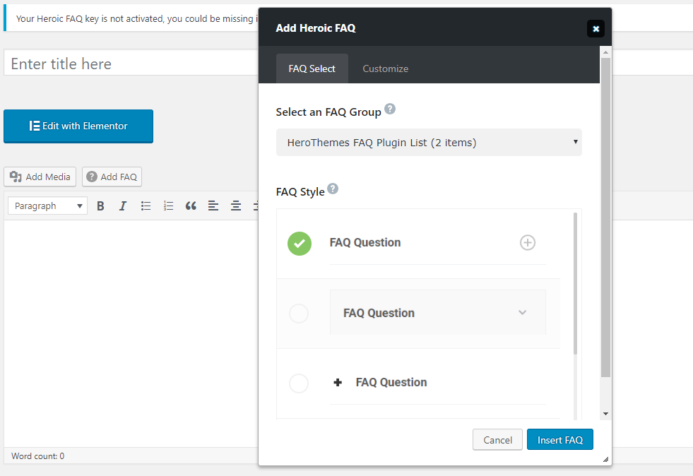 kısa kod oluşturucuyu kullanarak içeriğe sss ekle