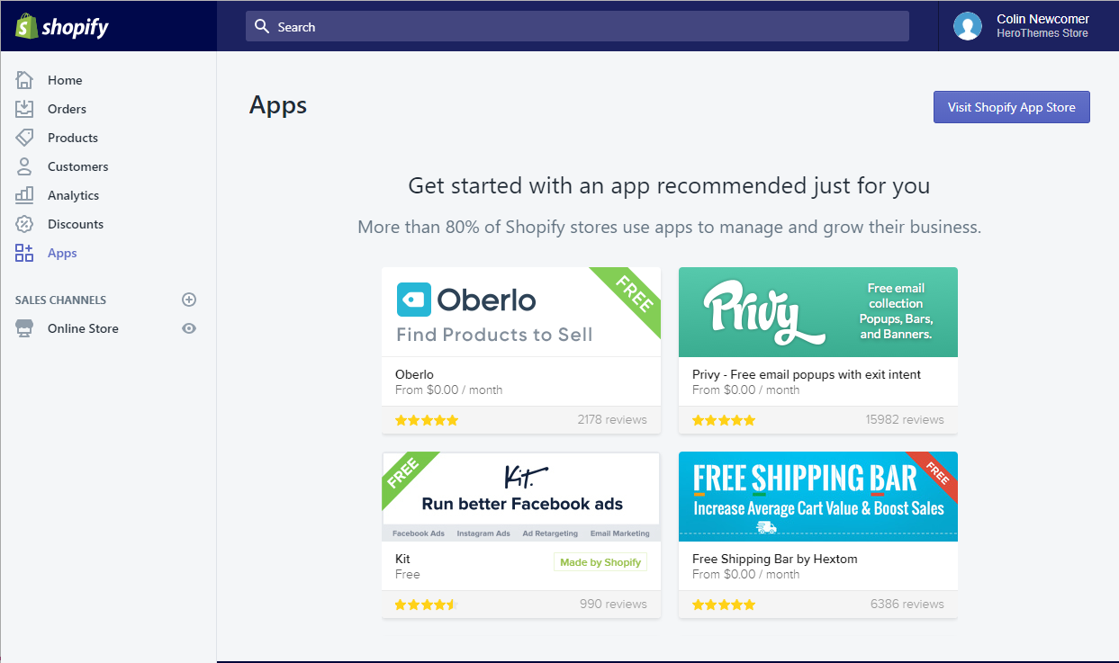 applications shopify