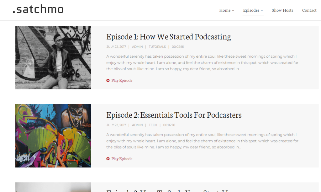 Satchmo 剧集列表