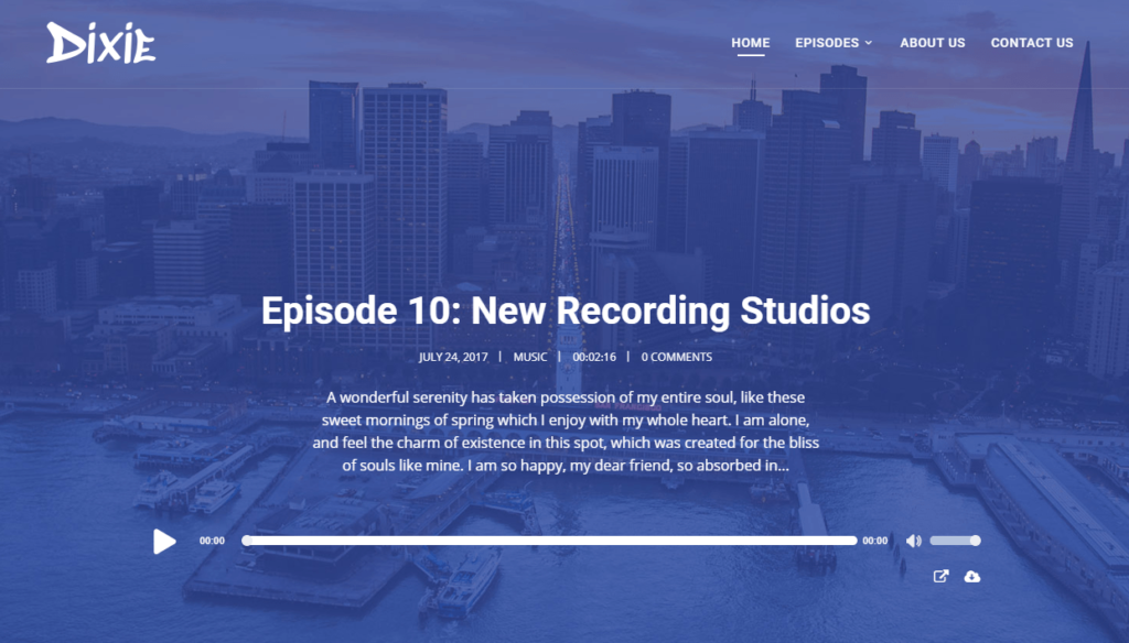 Dixie WordPress 播客主题