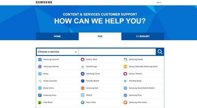 常见问题解答-示例-三星