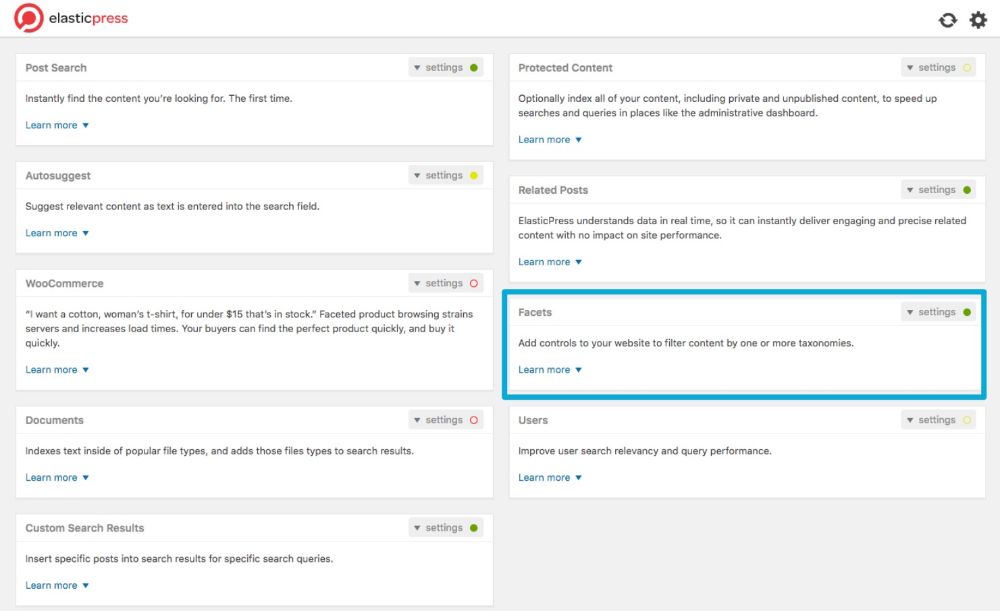 ElasticPress WordPress 검색 필터 플러그인