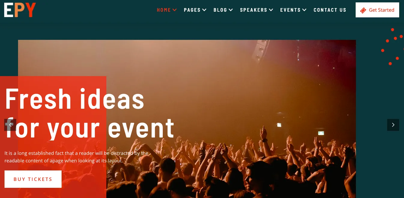 อีปี้ | การประชุมเหตุการณ์ WordPress Theme