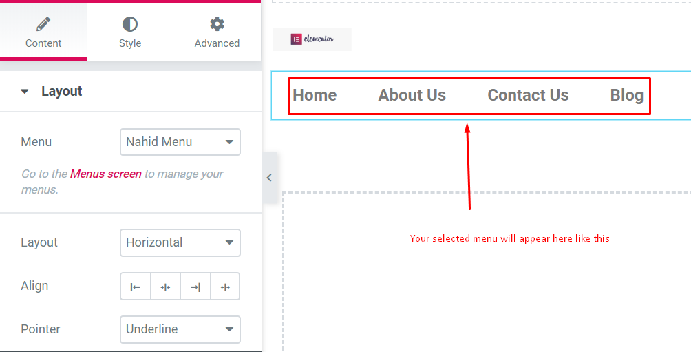 Elementor를 사용하여 멋진 고정 헤더를 만드는 방법(Elementor Tutorial) 15 How to add menu in elementor
