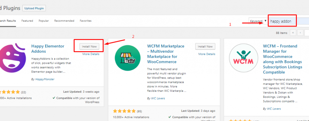 Elementor ve Happy Addons 3 ile Fotoğraf Web Sitesi Nasıl Oluşturulur Installing-Happy-Addons