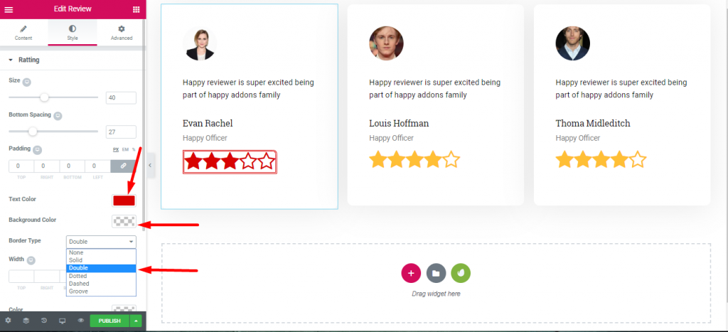 Elementor 4 ile Müşteri İncelemelerinizi Sergilemek için Trend Tasarımlar Yaratın customize review star