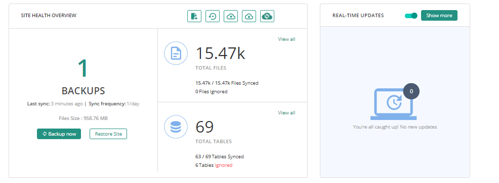 BlogVault를 사용하는 이유 - 완전한 WordPress 백업 플러그인 4 incremental wordpress backup