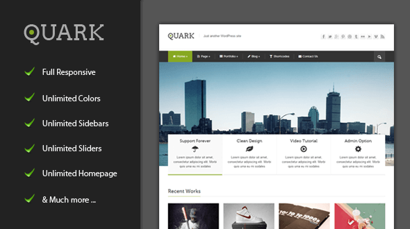 10 лучших стартовых тем WordPress (как выбрать правильную?) 11 quark-wordpress-theme