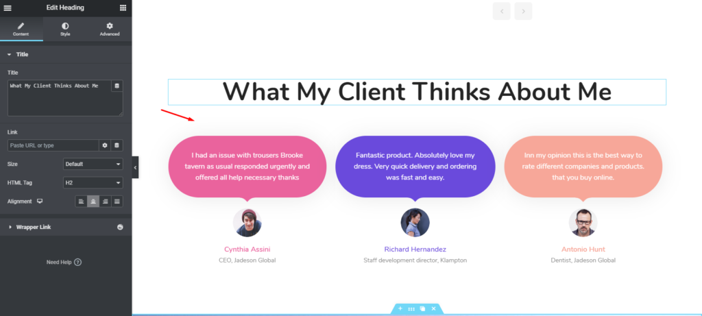 كيفية إنشاء موقع ويب Portfolio في WordPress باستخدام Elementor 19 How to use Testimonial feature